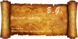 Boczor Gyula névjegykártya